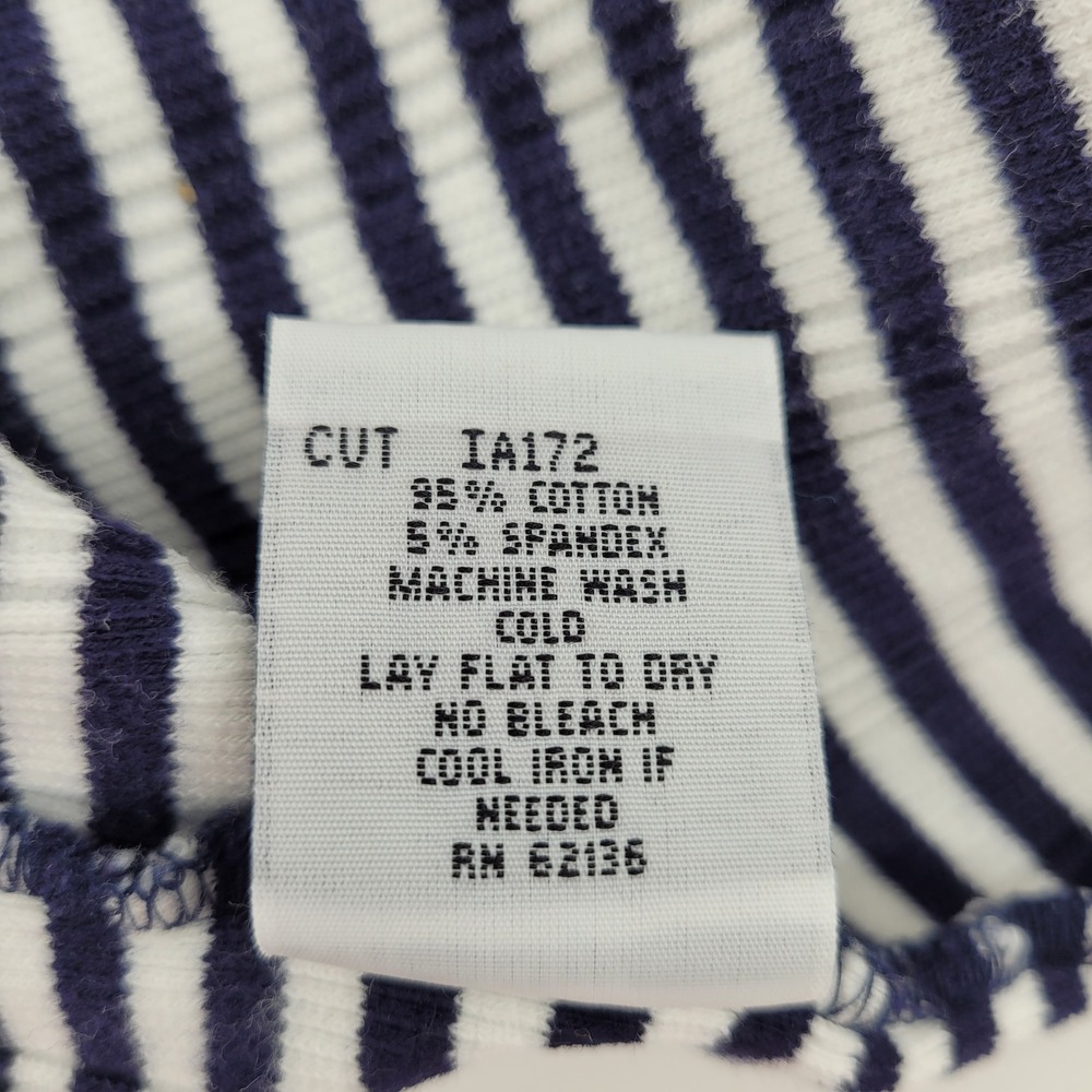Guess Jeans Womens Small Navy Blue White Striped Ribbed Knit Y2K Tank Mini Dress - Picture 6 of 10